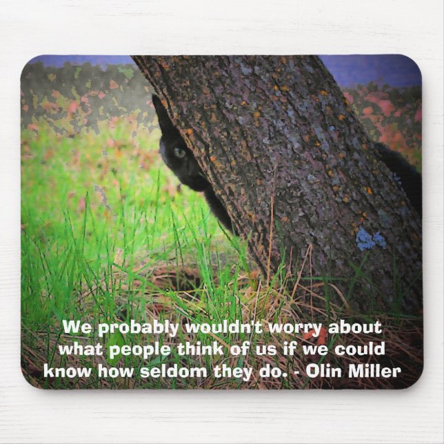 Alfombrilla De Ratón Meme de autoconciencia con cita de Olin Miller (Frente)