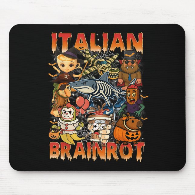 Alfombrilla De Ratón Meme de Brainrot italiano Halloween C (Frente)