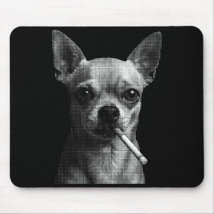 Alfombrilla De Ratón Meme de Chihuahua divertido fumando cigarrillo par