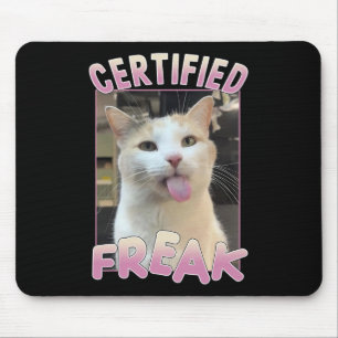 Alfombrilla De Ratón Meme de gato Freak Cute certificado ama a los anim