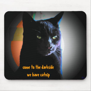 Alfombrilla De Ratón Meme de gato negro Catnip Darkside