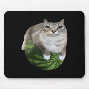 Alfombrilla De Ratón Meme de gato tonto de la sandía