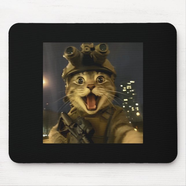 Alfombrilla De Ratón Meme de gato waactical  (Frente)