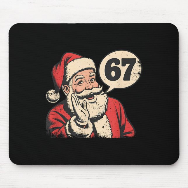 Alfombrilla De Ratón Meme de Navidad Santa 67 Seis Siete  (Frente)