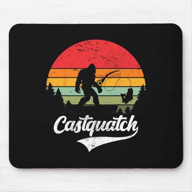 Alfombrilla De Ratón Meme de pesca de Castquatch Funny B Fisherman (Frente)