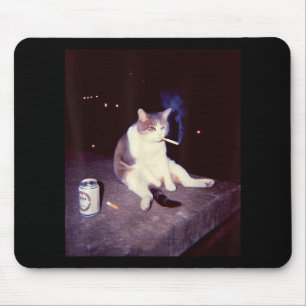 Alfombrilla De Ratón Meme divertido Cigarette Kitten Brainrot Silly