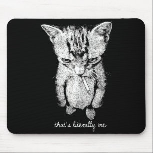 Alfombrilla De Ratón Meme divertido de gatito fumando munchkin gato de 