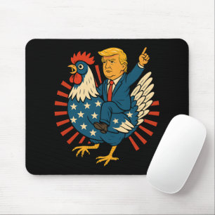 Alfombrilla De Ratón Meme divertido de Jockey sobre pollo Trump