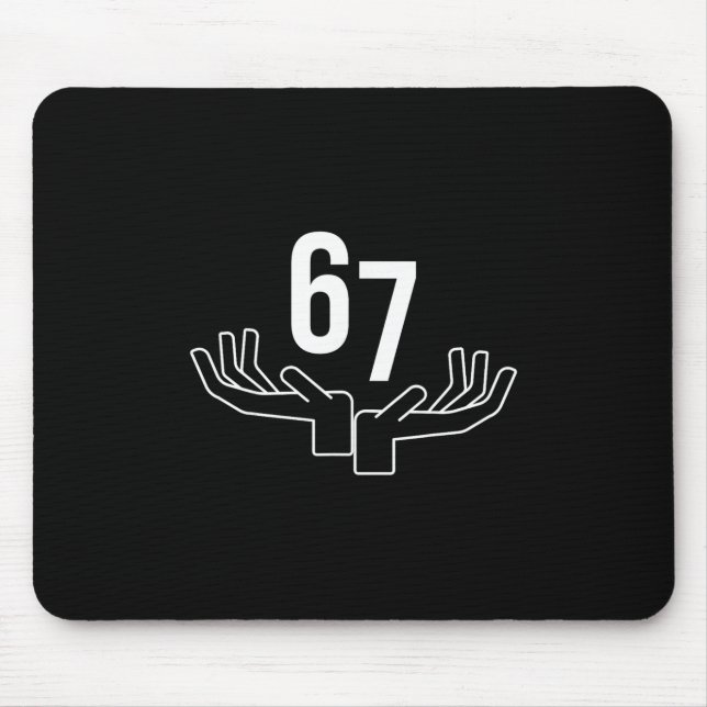 Alfombrilla De Ratón Meme gesto de mano 67 Seis Siete (Frente)