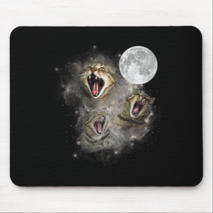 Alfombrilla De Ratón Meme maldecido de tres gatos malvados de luna