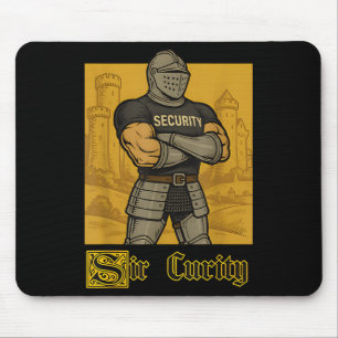 Alfombrilla De Ratón Meme medieval de Sir Curity Funny Security Pun Kni