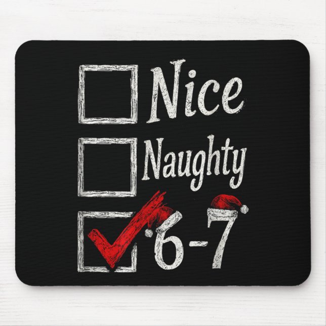 Alfombrilla De Ratón Meme Nice Naughty Christmas Funny Gift Men, Women  (Frente)