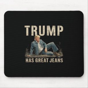 Alfombrilla De Ratón Meme Retro Trump Tiene Grandes Vaqueros