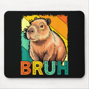 Alfombrilla De Ratón Meme Retro Vintage Capybara Bruh Para Chicos Chica