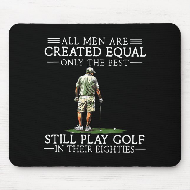 Alfombrilla De Ratón Men Play Golf Eighties Funny Golfer Golfing  (Frente)