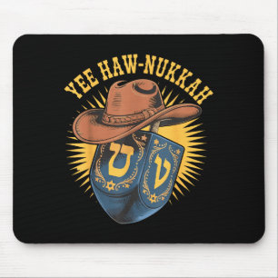 Alfombrilla De Ratón Menorá Feliz de Janucá Yee Haw-nukkah Vaquero Dive