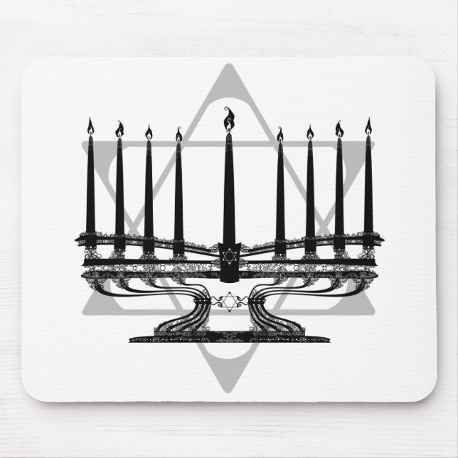 Alfombrilla De Ratón Menorah y estrella (Frente)