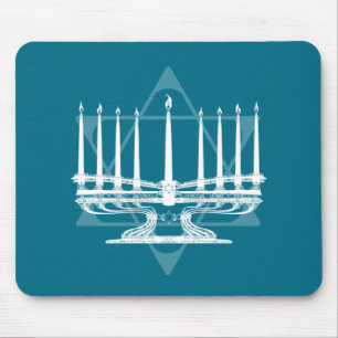 Alfombrilla De Ratón Menorah y estrella IV