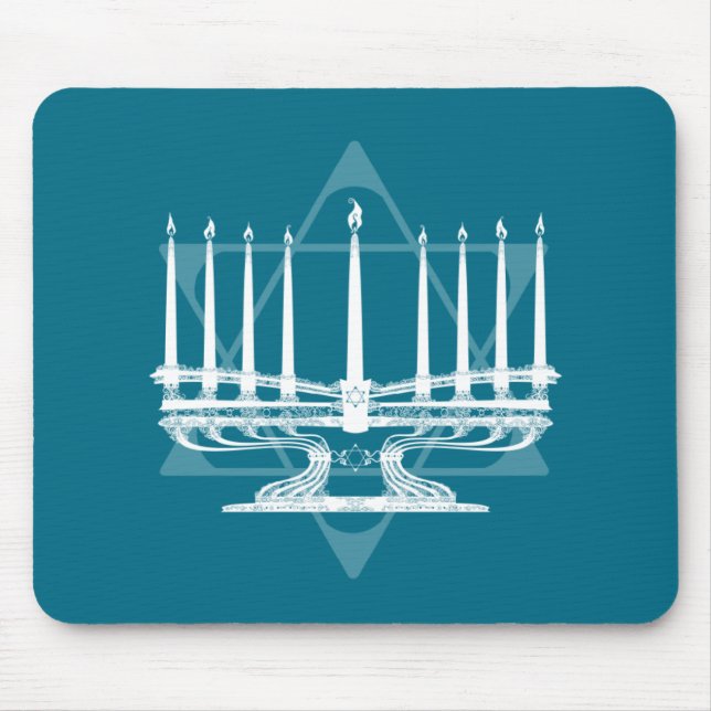 Alfombrilla De Ratón Menorah y estrella IV (Frente)
