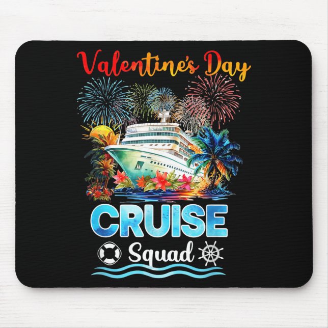 Alfombrilla De Ratón Mens Cruise Squad Valentine's Day Vacation Travel  (Frente)