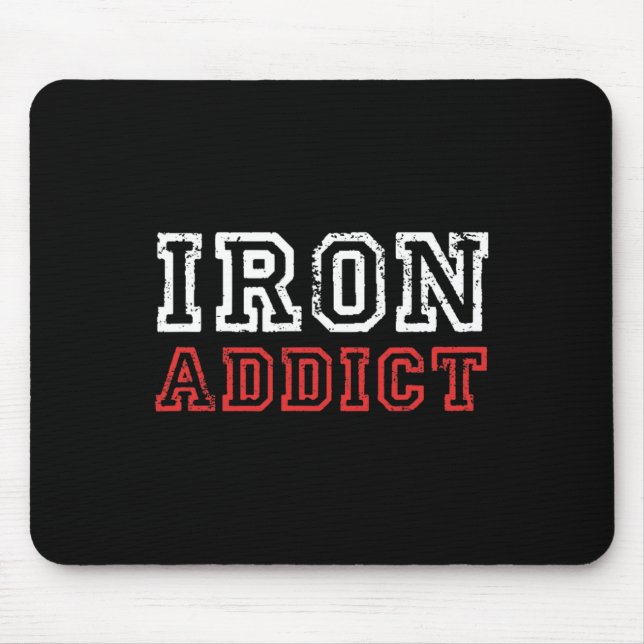 Alfombrilla De Ratón Mens Iron Addict Gym Workout Fitness Bodybuilding (Frente)