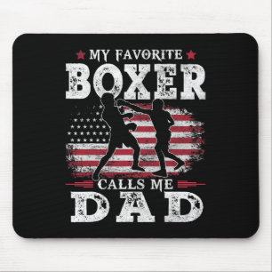 Alfombrilla De Ratón Mens Mi Boxer Favorito Me Llama Papá Bandera De Es