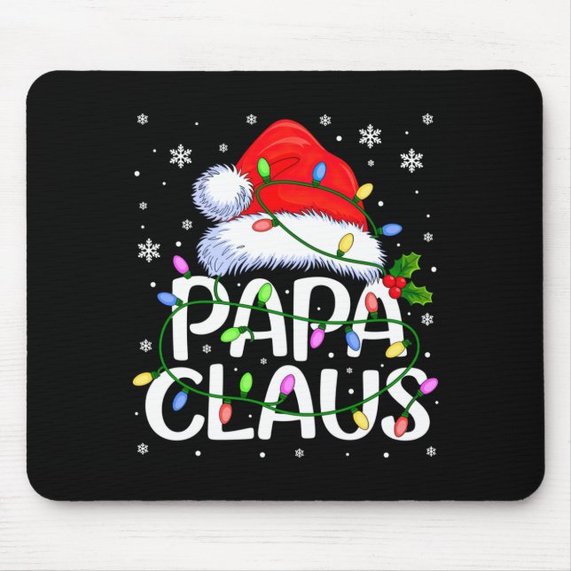 Alfombrilla De Ratón Mens Papa Claus Christmas Lights Long Sleeve  (Frente)