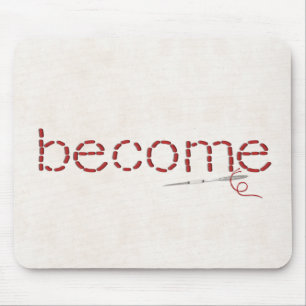 Alfombrilla De Ratón mensaje de texto de costura roja CONVERTIRSE con a