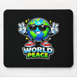 Alfombrilla De Ratón Mensaje divertido lindo de paz mundial positivo y
