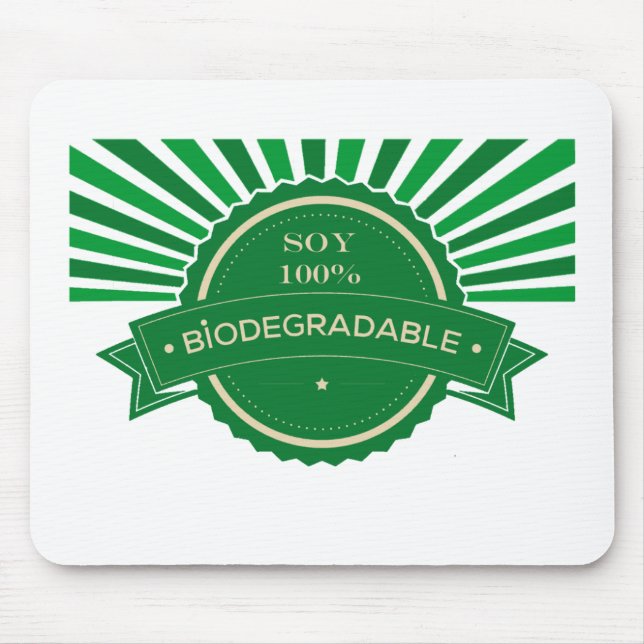 Alfombrilla De Ratón Mensaje Soy 100% biodegradable (Frente)