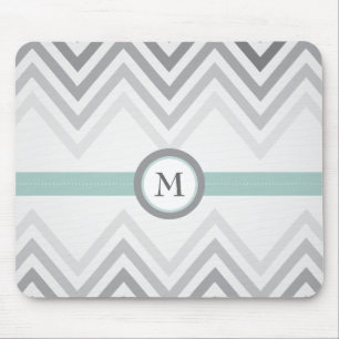 Alfombrilla De Ratón Menta + Chevron gris Mousepad