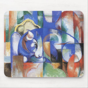 Alfombrilla De Ratón Mentiroso toro de Franz Marc, arte de cubismo vint