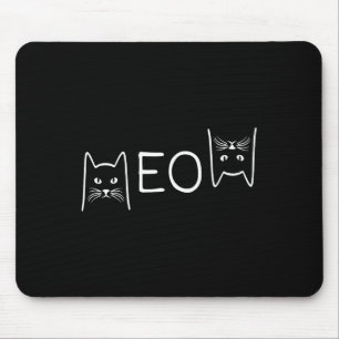 Alfombrilla De Ratón Meow Cat Shirt Meow Kitty Graciosos Gatos Mamá Y C