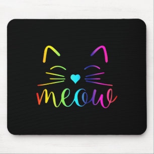 Alfombrilla De Ratón Meow Cute Cat Face Cita Graciosa Para Los Fans De