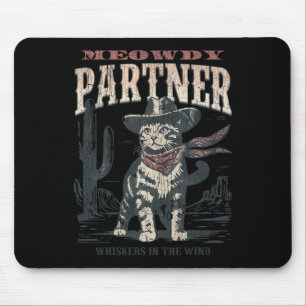 Alfombrilla De Ratón Meowdy Partner Cowboy Cat Vintage