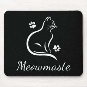 Alfombrilla De Ratón Meowmaste Cat Yoga Mousepad Black