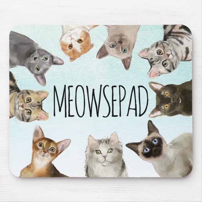 Alfombrilla De Ratón Meowsepad | Gracioso Gato Lover (Frente)