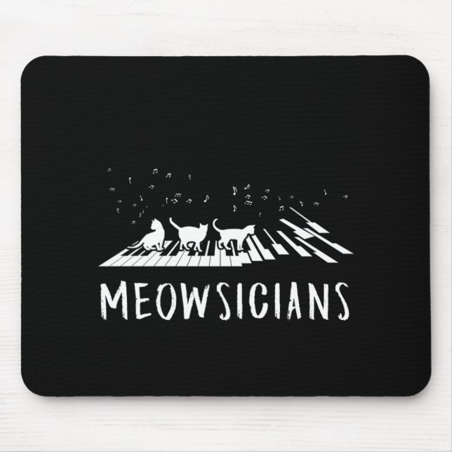 Alfombrilla De Ratón Meowsicians Music Cat Kitten Piano Pianist Gift (Frente)
