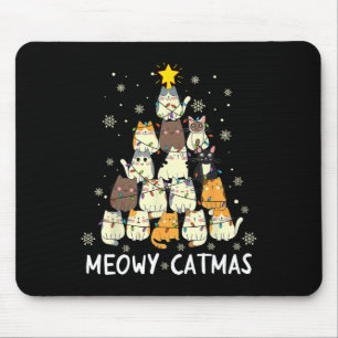 Alfombrilla De Ratón Meowy Catmas Cat Árbol de Navidad Chicas Boys Fu