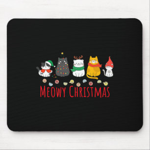 Alfombrilla De Ratón Meowy Catmas Cute Kitten Cat Santa Hat Xmas Holida