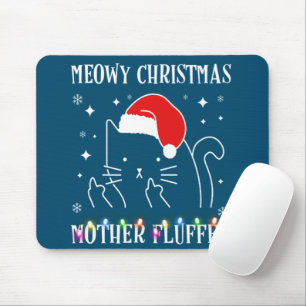 Alfombrilla De Ratón Meowy Catmas Madre Fluffer Funny Cat Navidades