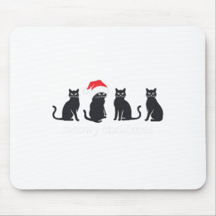 Alfombrilla De Ratón Meowys Navidades Gato negro Sombrero Presente Anim