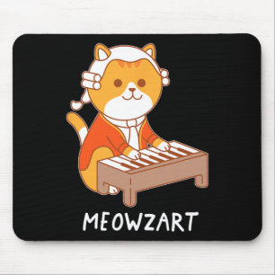 Alfombrilla De Ratón Meowzart Cat Pun Clic Music Piano Funny