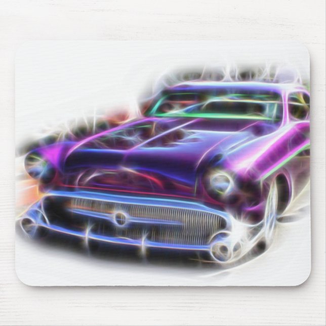 Alfombrilla De Ratón Merc Mercury Hotrod Mouse Pad Purple Flames Rodder (Frente)