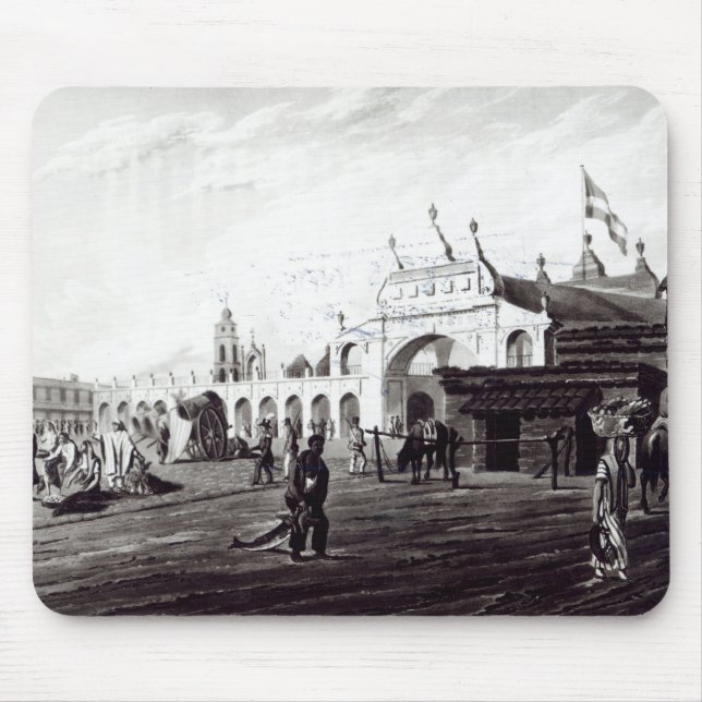 Alfombrilla De Ratón Mercado, grabado por Daniel Havell 1820 (Frente)