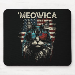Alfombrilla De Ratón Merica Patriótica Maine Coon Cat