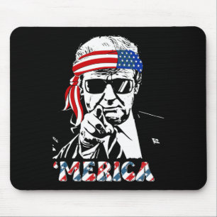 Alfombrilla De Ratón Merica Trump Feliz 4 De Julio Bandera Norteamerica