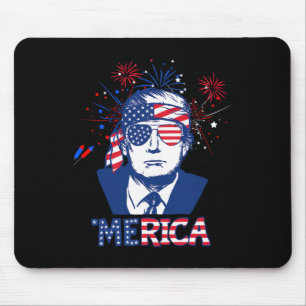 Alfombrilla De Ratón Merica Trump Feliz 4 De Julio Bandera Norteamerica