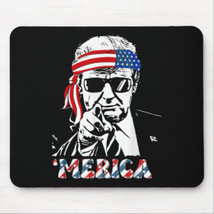Alfombrilla De Ratón Merica Trump Feliz 4 De Julio Bandera Norteamerica
