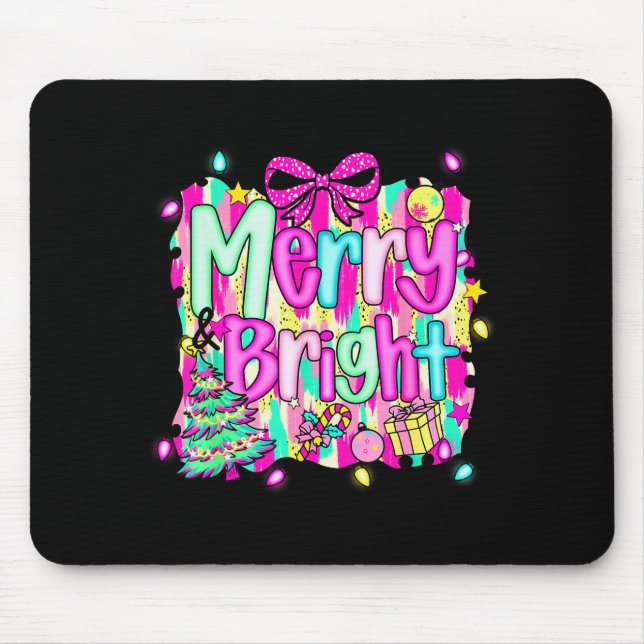 Alfombrilla De Ratón Merry And Bright Shirt Cute Christmas Holiday Men  (Frente)
